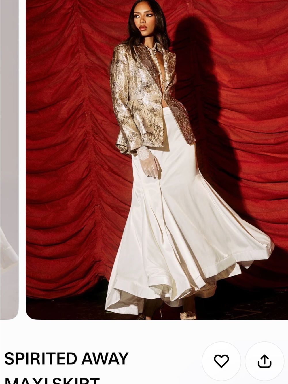 AKIRA Cream Flared Maxi Skirt